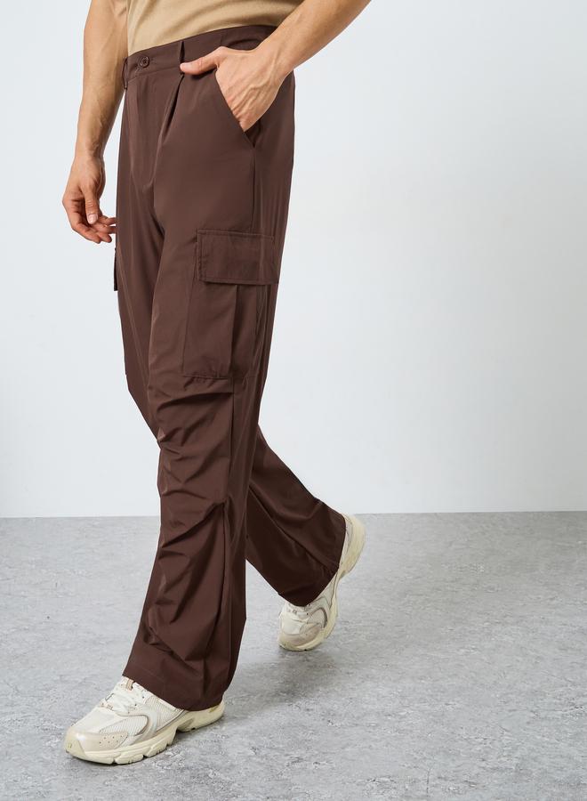 ستايلي بنطلون كارجو واسع مستقيم للرجال بتصميم ستريت وير - Image 1